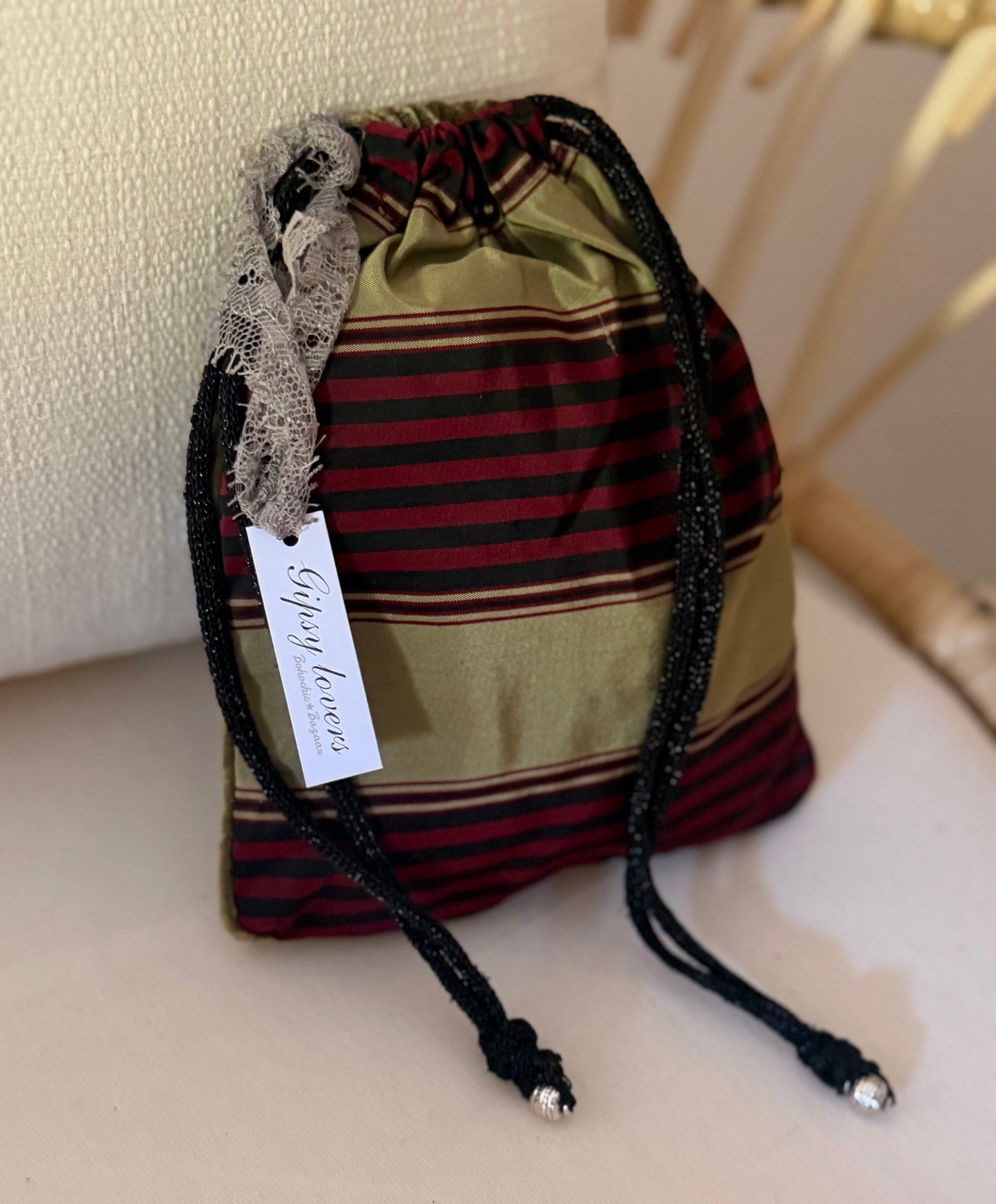 BATIK verde oliva/Burgundy