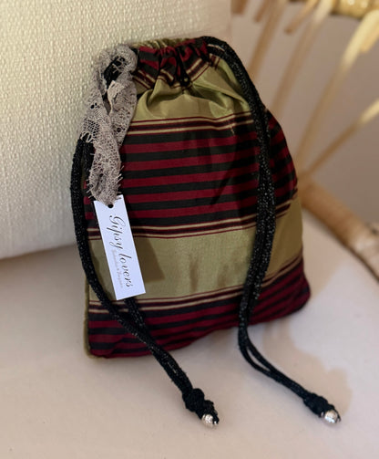 BATIK verde oliva/Burgundy