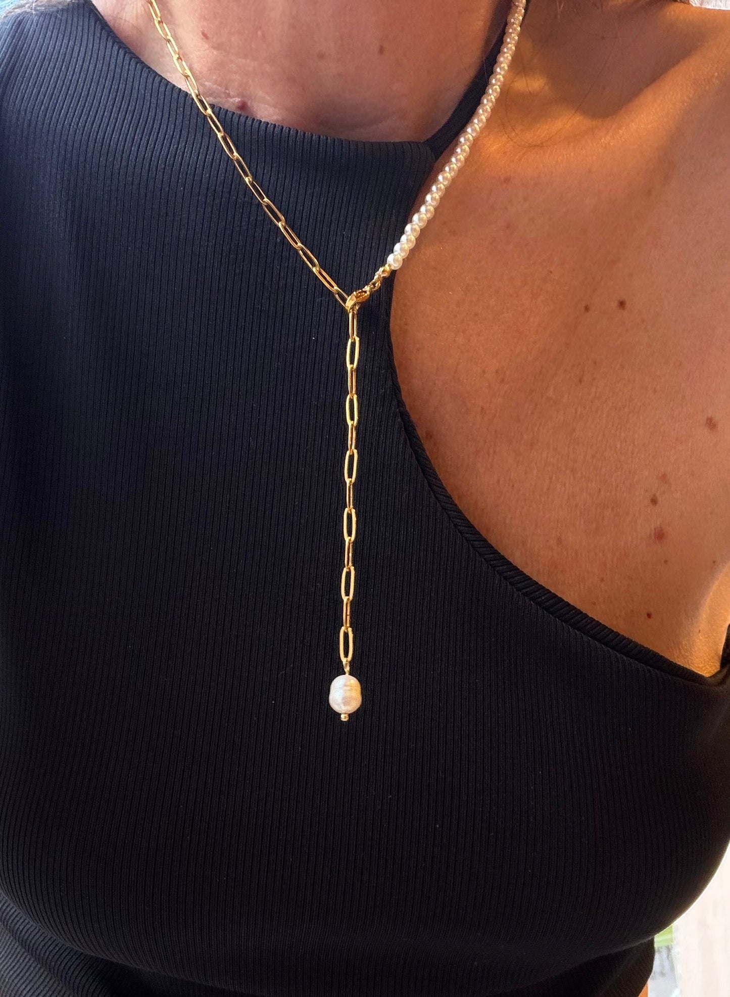 Y Baguette Perle pendant