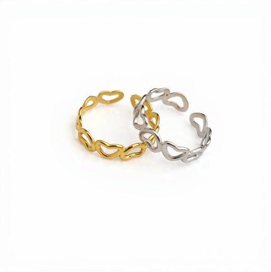 Anello cuoricini bucati