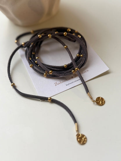 NAVAJO Choker Suede GOLD