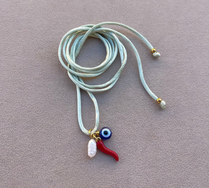 Choker Satin Multicharms