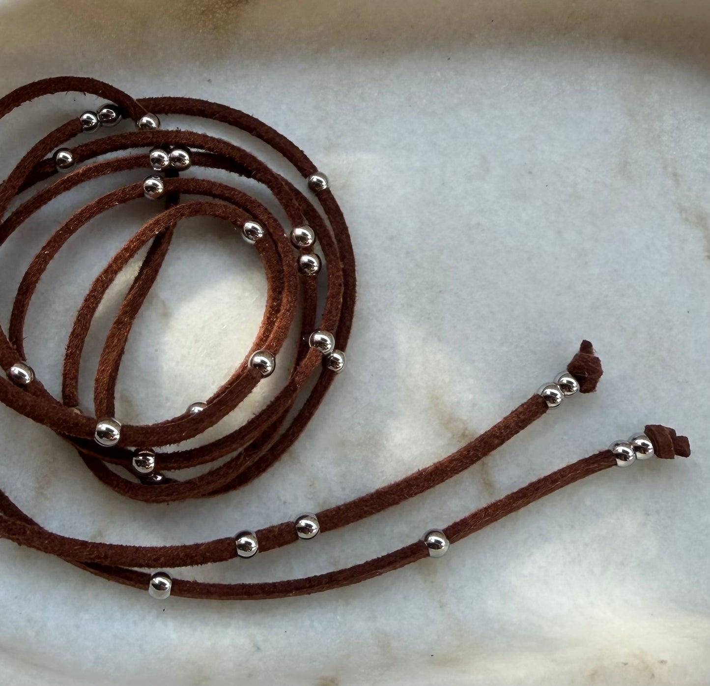 NAVAJO CHOKER Suede/SILVER