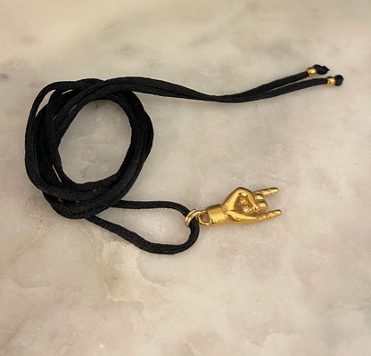 Choker Satin Nero Gold
