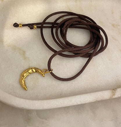 Choker Satin Cioccolato/Gold