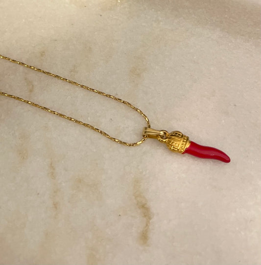 Collana cornetto rosso