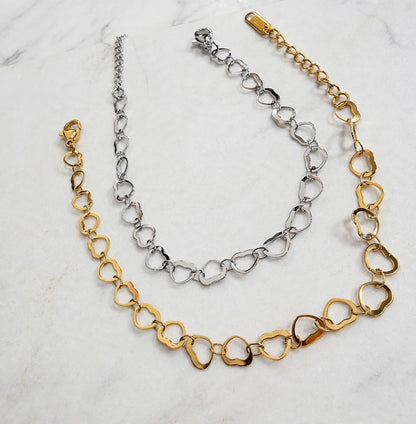 Bracciale catena di cuori