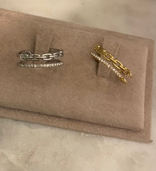 Anello Double Zircon chain
