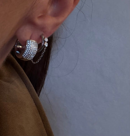 CHUNKY pavè mini Hoops