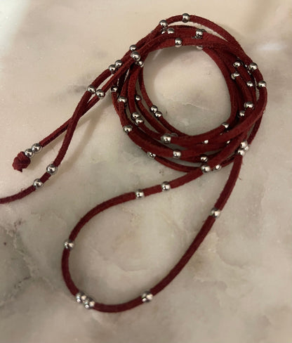NAVAJO CHOKER Suede/SILVER