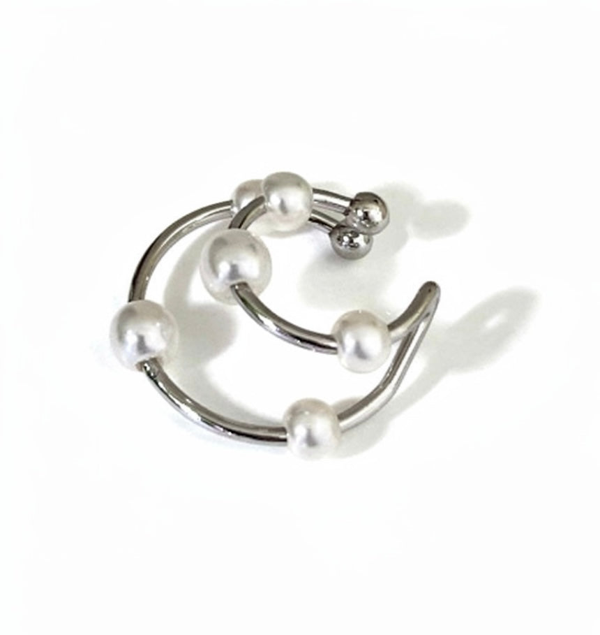 Earcuff Spirale di perle