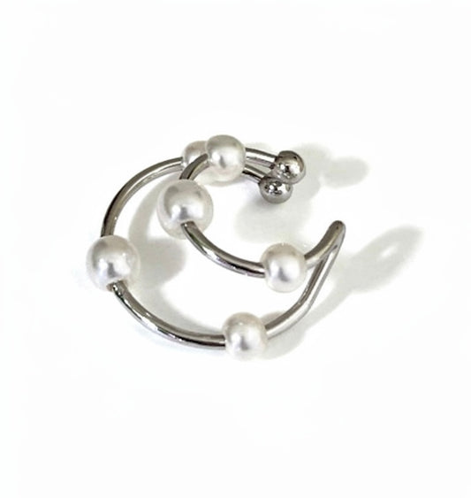 Earcuff Spirale di perle
