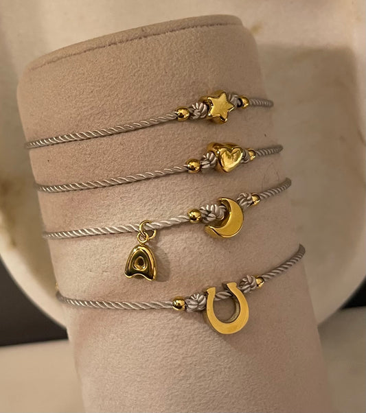 Braccialetto cordino beige