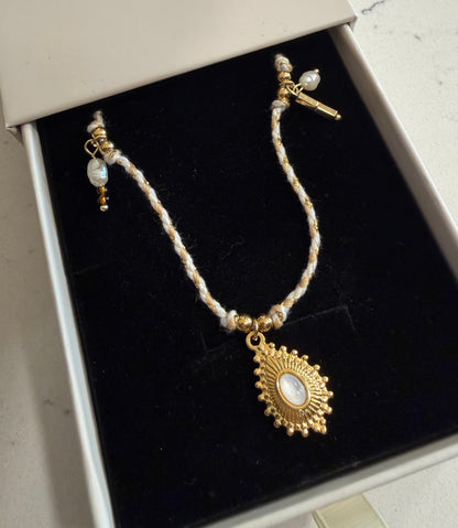 BOHO GIPSY Necklace White/ Gold