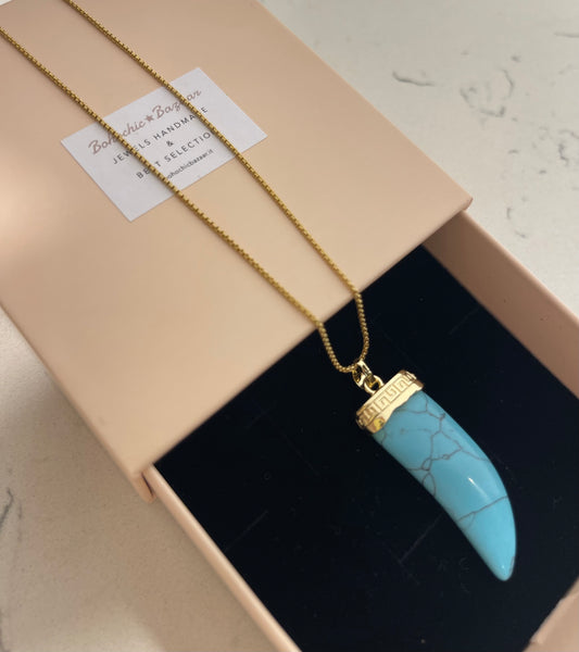 Collana  Maxi Corno Turchese 🩵