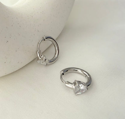 Mini Hoops Punto luce Silver