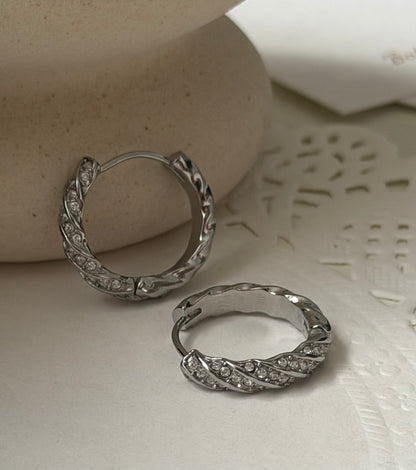 Twisted Zircon mini Hoops
