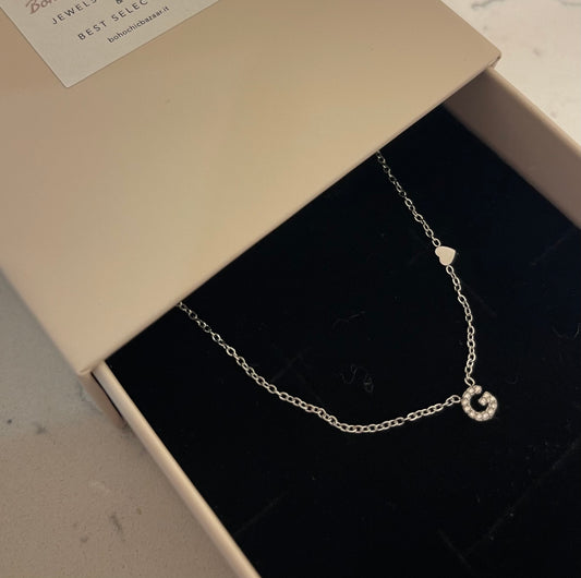 Collana iniziale Zirconata Silver