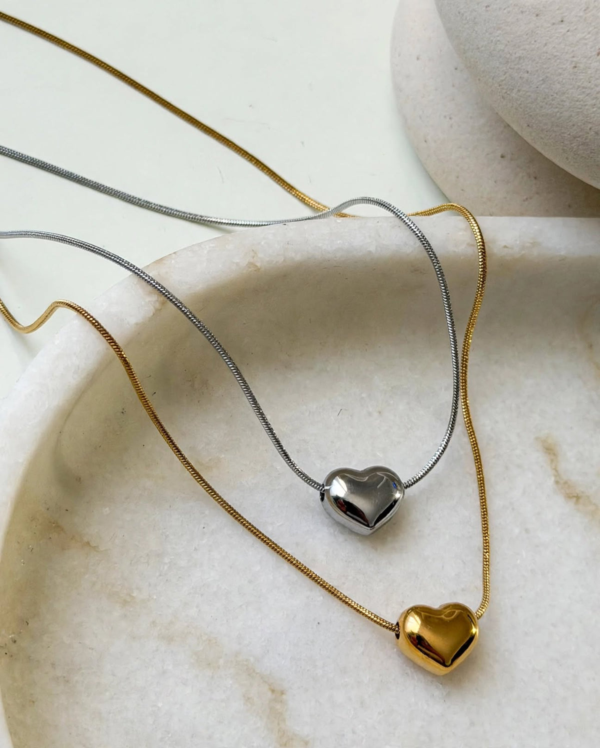 Collana cuoricino tubolare