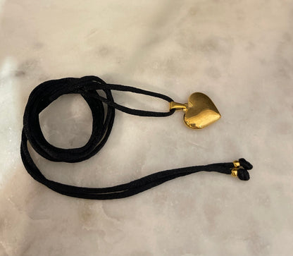 Choker Satin Nero Gold