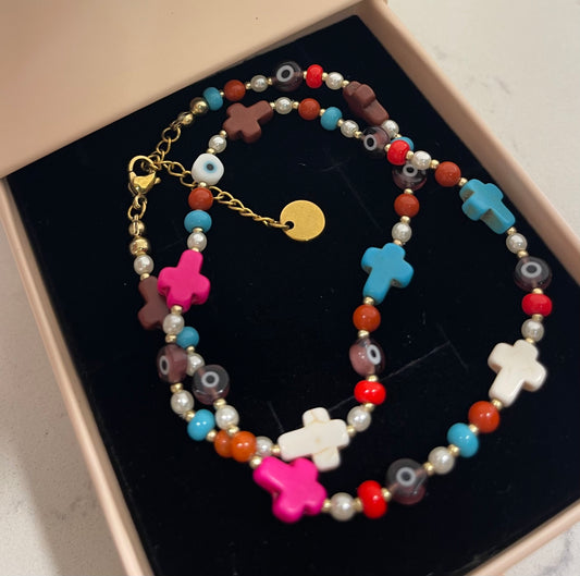 Collana Cross Multicolor
