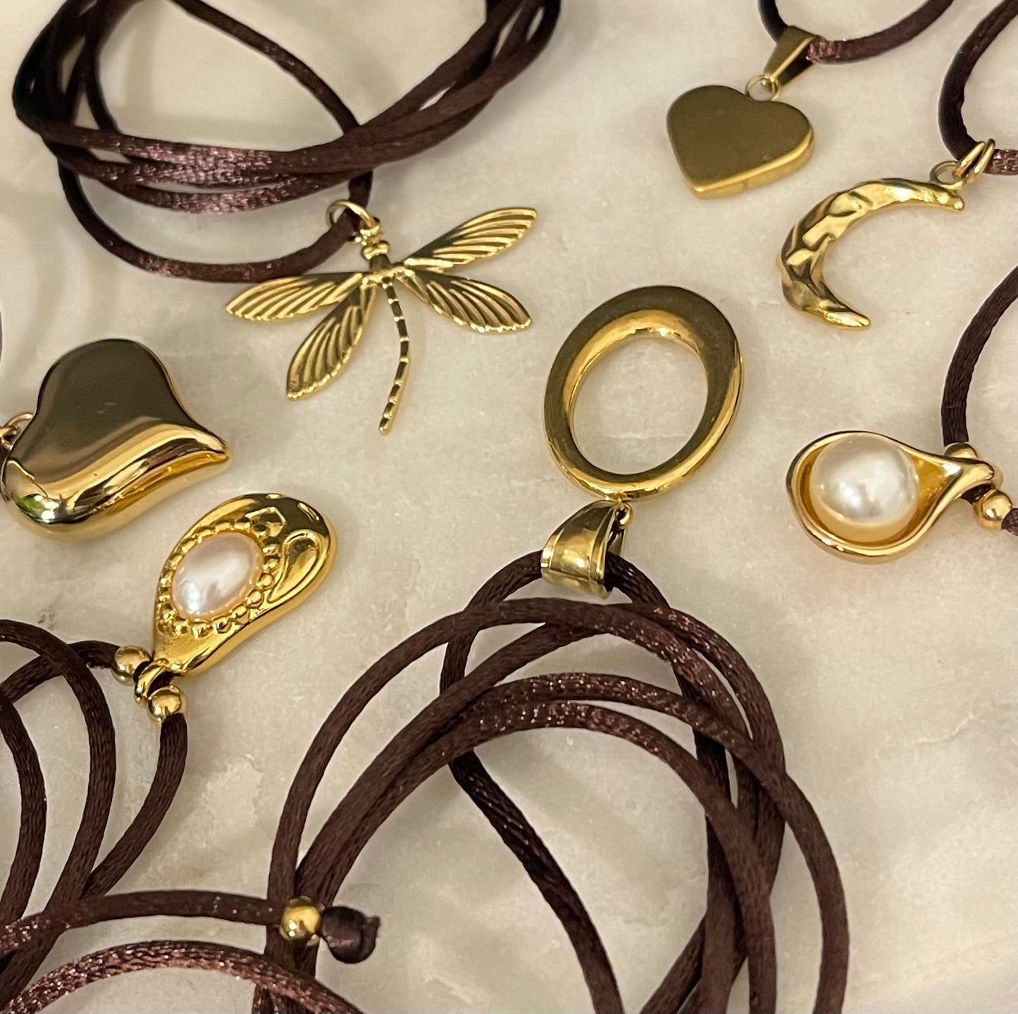 Choker Satin Cioccolato/Gold