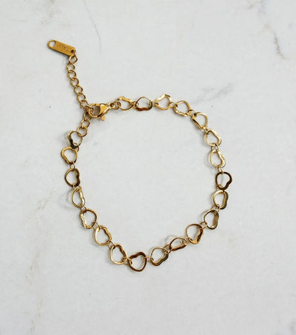 Bracciale catena di cuori