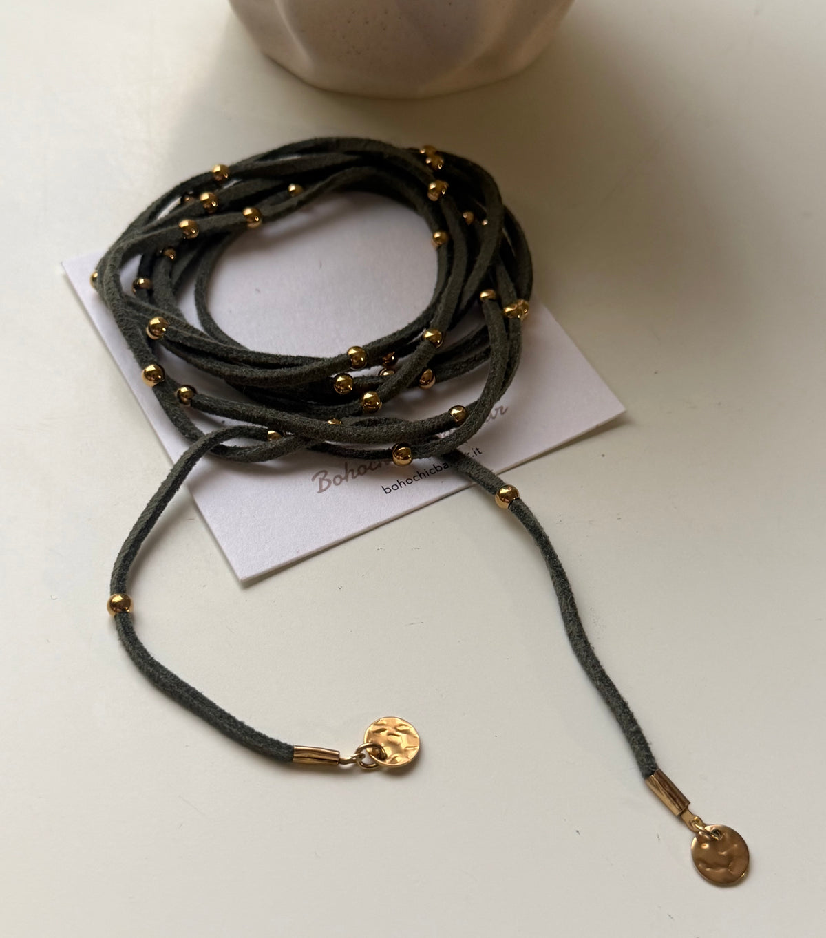 NAVAJO Choker Suede GOLD