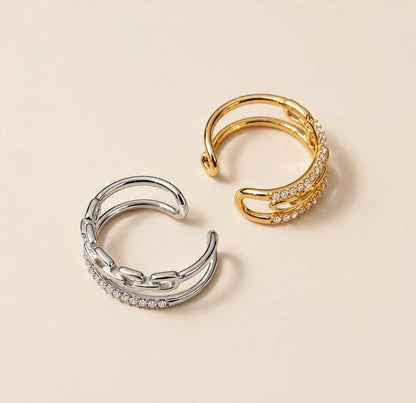 Anello Double Zircon chain