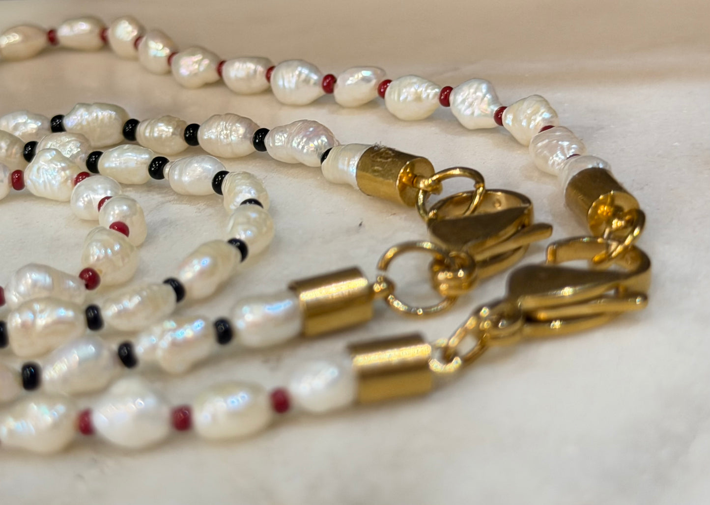 Collana perle base e microperline