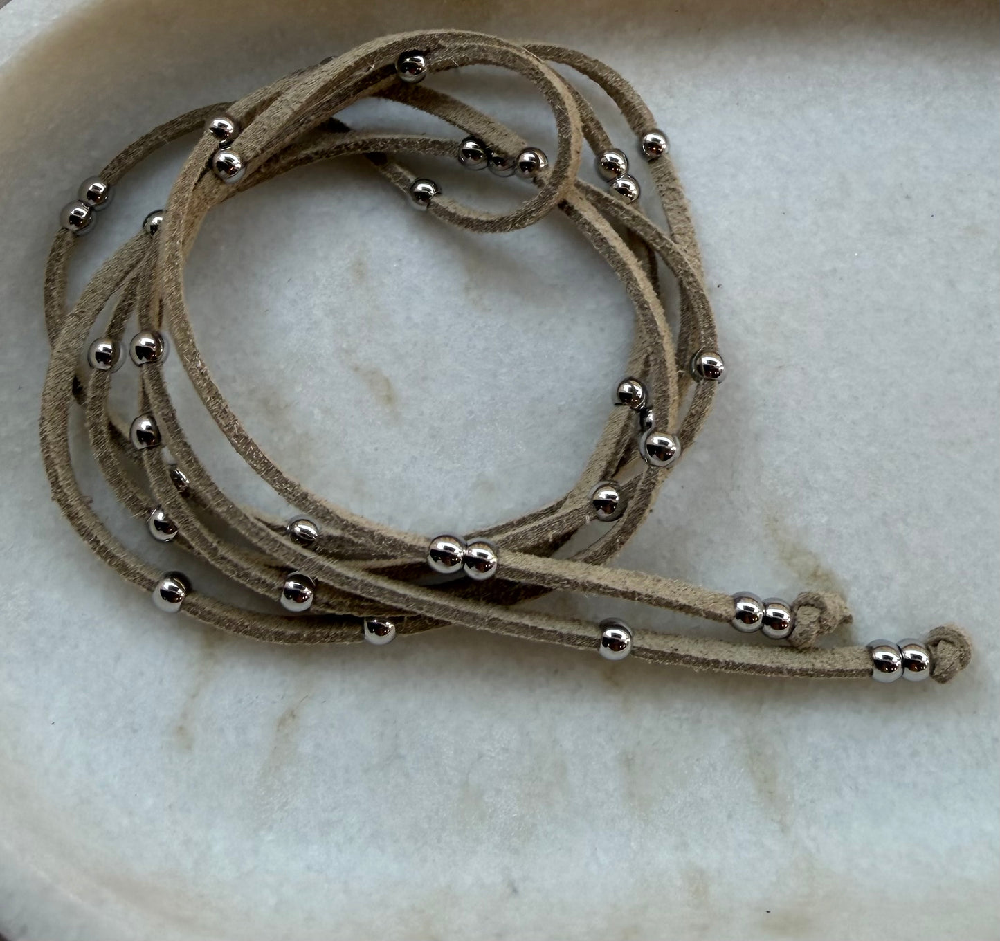 NAVAJO CHOKER Suede/SILVER