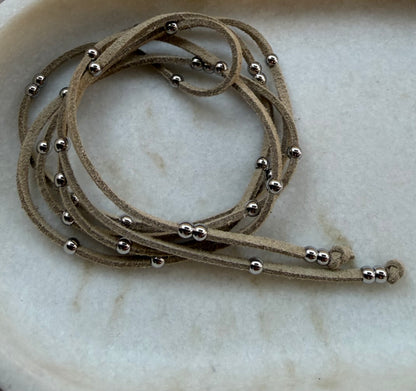 NAVAJO CHOKER Suede/SILVER