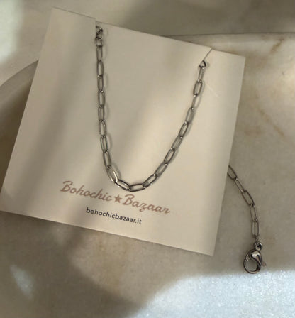 Cavigliera Baguette Silver