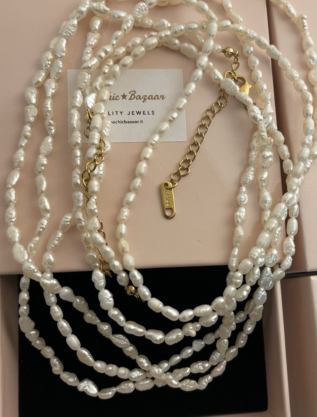 Collana girocollo di colore misto di perle di riso bianco grigio nero coltivato d'acqua dolce naturale 17 per regalo di gioielli da ragazza da donna 36 Collana girocollo di colore misto di perle di riso bianco grigio nero coltivato d'acqua dolce naturale 17 per regalo di gioielli da ragazza da donna 36